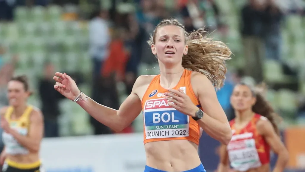 Femke Bol — photo via Wikimedia Commons, CC BY-SA 4.0 by Sandro Halank.