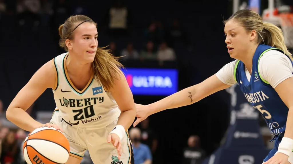 Sabrina Ionescu — photo via Wikimedia Commons, CC BY-SA 2.0 by John Mac.