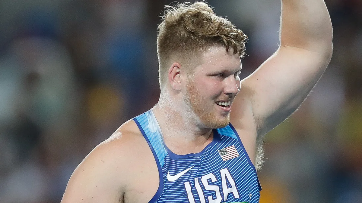 Shot put — elite thrower at the Olympics.