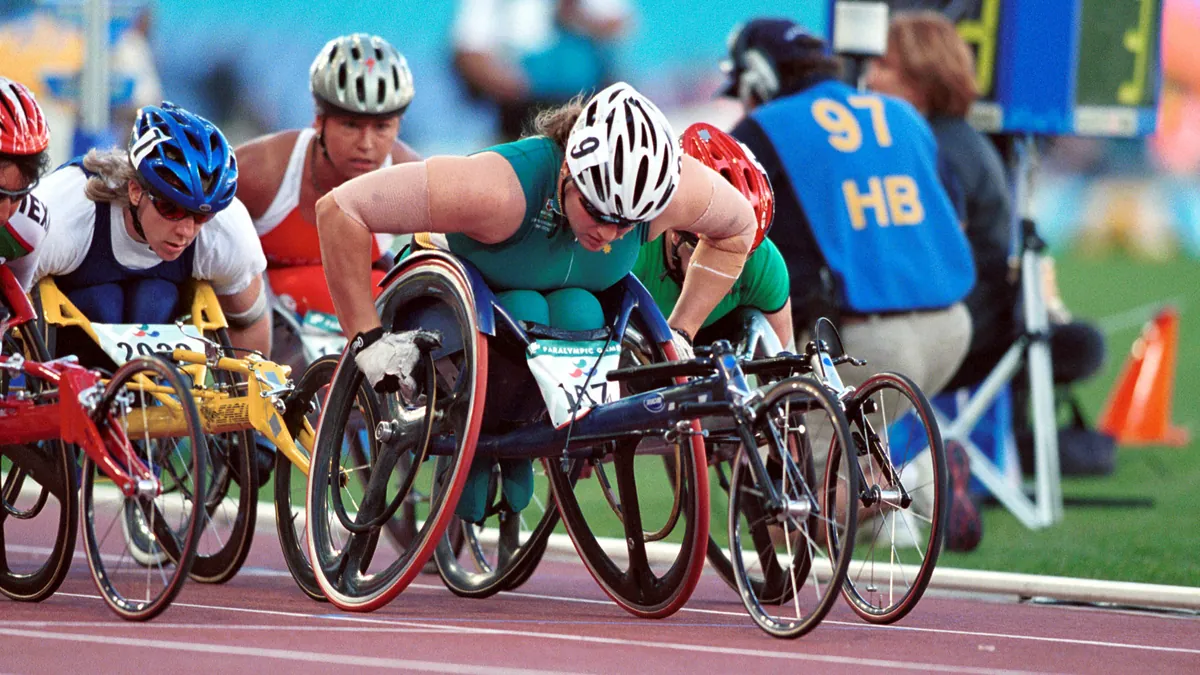 Wheelchair racing — upper-body push mechanics.