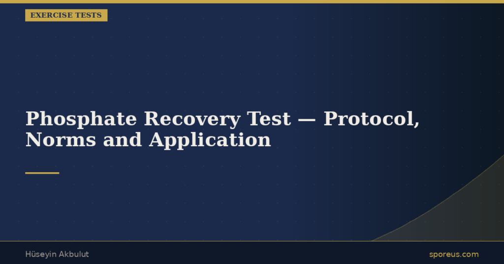 Phosphate Recovery Test — Protocol, Norms and Application