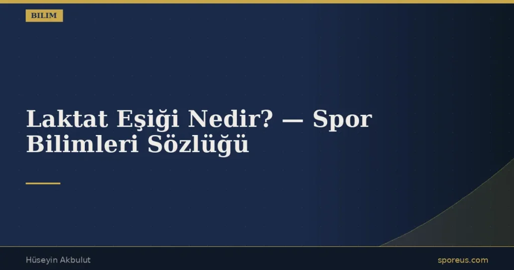 Laktat Eşiği