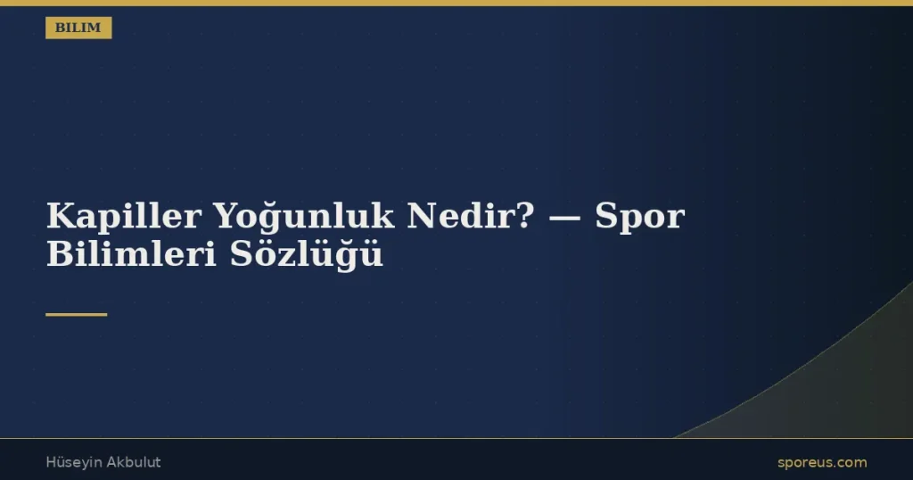 Kapiller Yoğunluk
